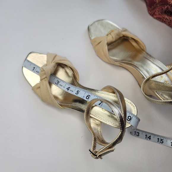 Lilly Pulitzer Emmie Wedge Sandals Gold And Tan Size 6.5 - Picture 14 of 15